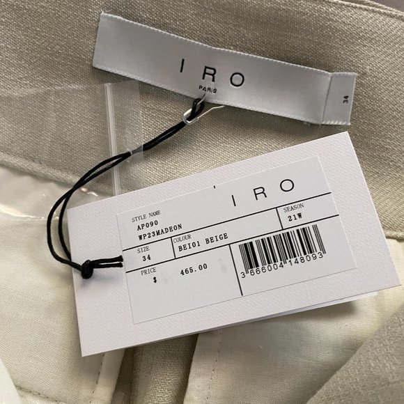 IRO beige tapered high waist straight trouser pants - 100% cotton - NWT - Picture 11 of 15